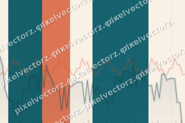 Glowing neon chart background in dark teal and orange
