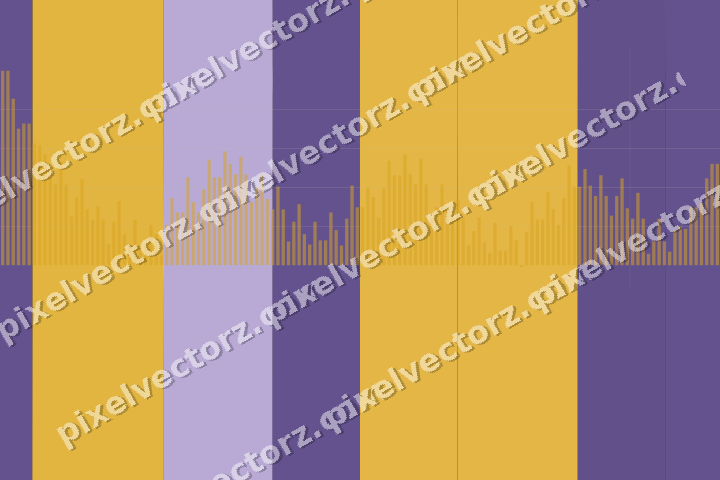 Glowing neon chart background in amber and purple