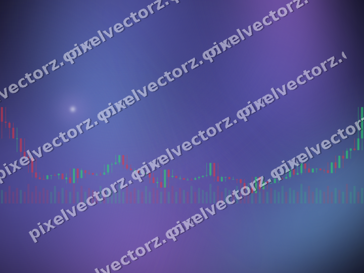 Glowing neon chart background in purple and blue