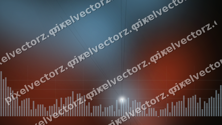 Glowing neon chart background in cyan and red