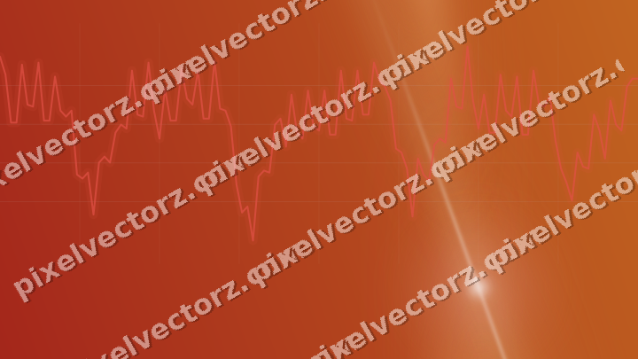 Glowing neon chart background in red and orange