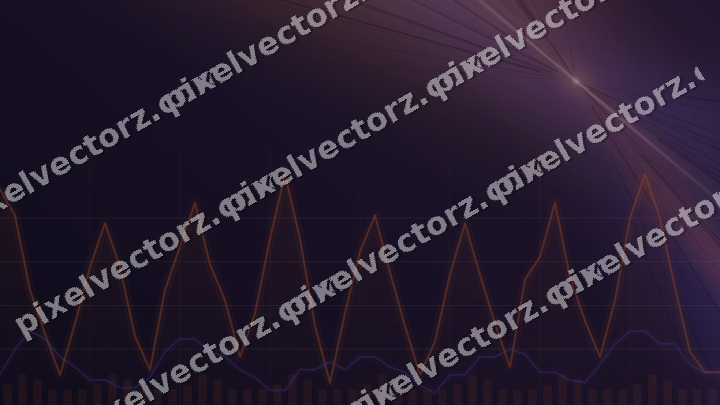 Glowing neon chart background in orange and blue