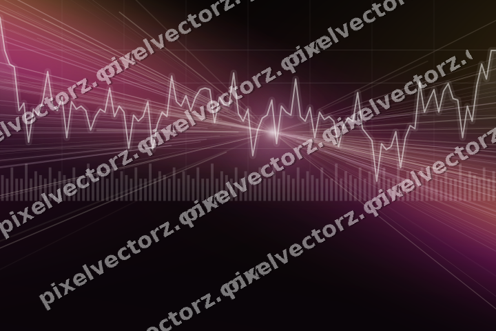 Glowing neon chart background in magenta and amber