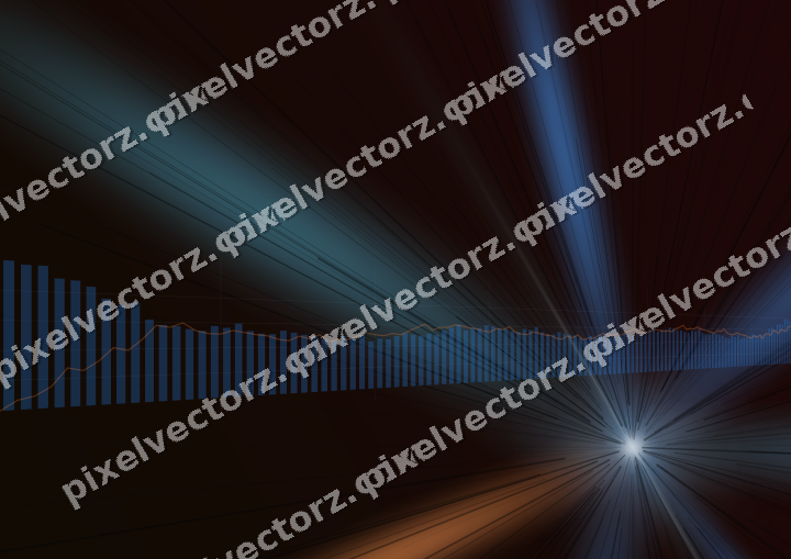 Glowing neon chart background in blue and red