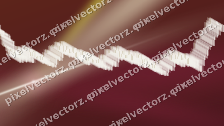 Glowing neon chart background in dark pink and red
