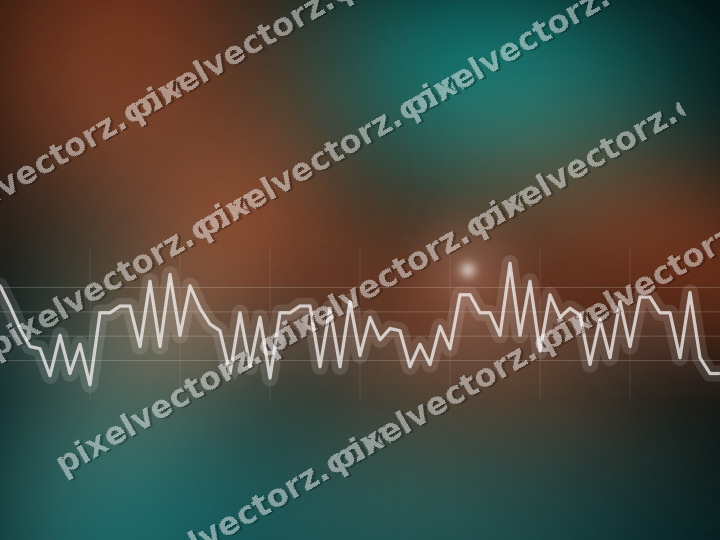 Glowing neon chart background in orange and teal