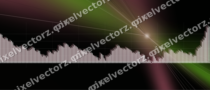 Glowing neon chart background in pink and lime