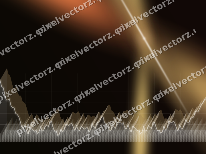 Glowing neon chart background in orange and amber