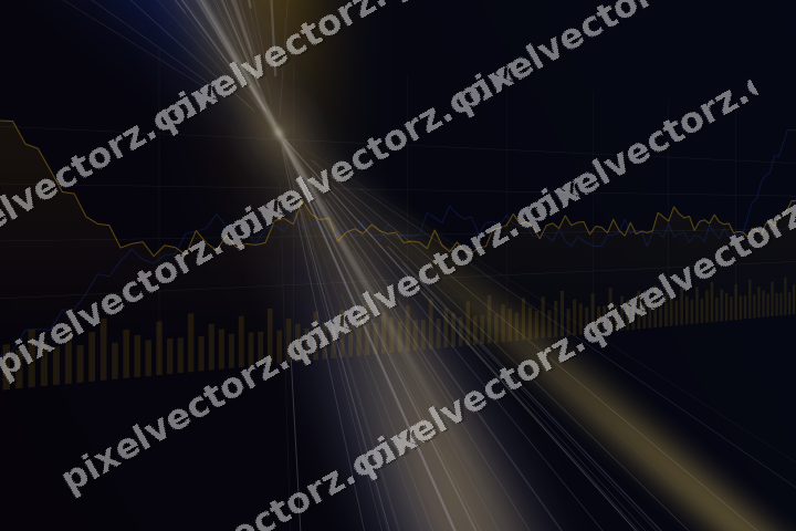 Glowing neon chart background in amber and blue