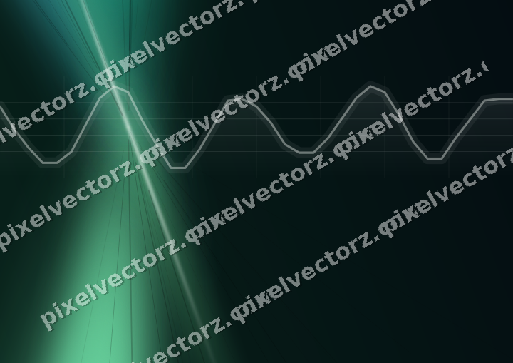 Glowing neon chart background in green and teal