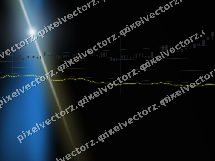 Glowing neon chart background in blue and yellow