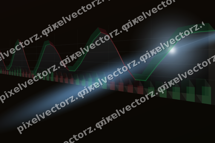 Glowing neon chart background in blue and orange