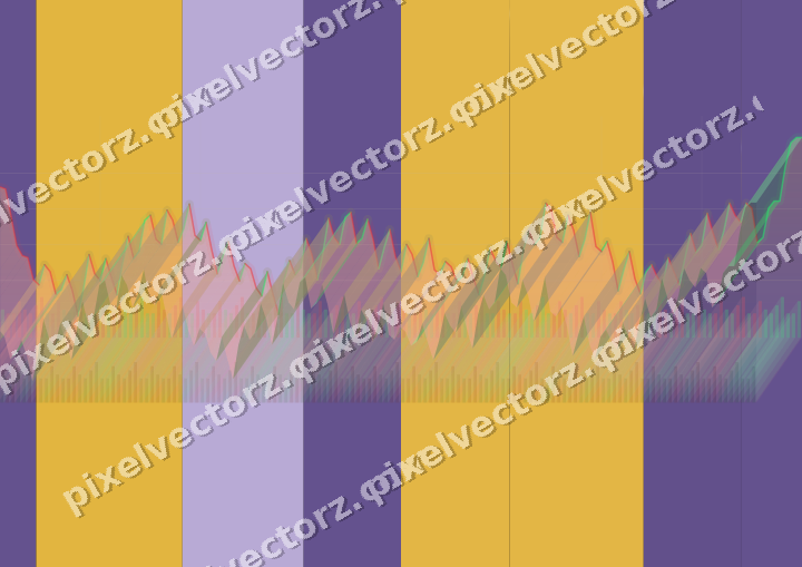 Glowing neon chart background in amber and purple