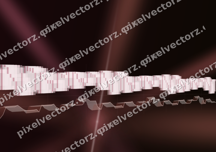 Glowing neon chart background in pink and red