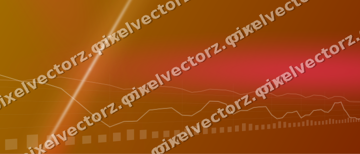 Glowing neon chart background in red and orange