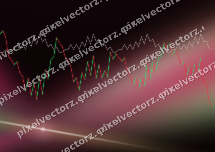 Glowing neon chart background in pink and green