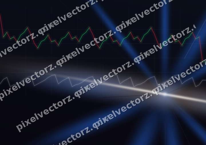 Glowing neon chart background in blue and red
