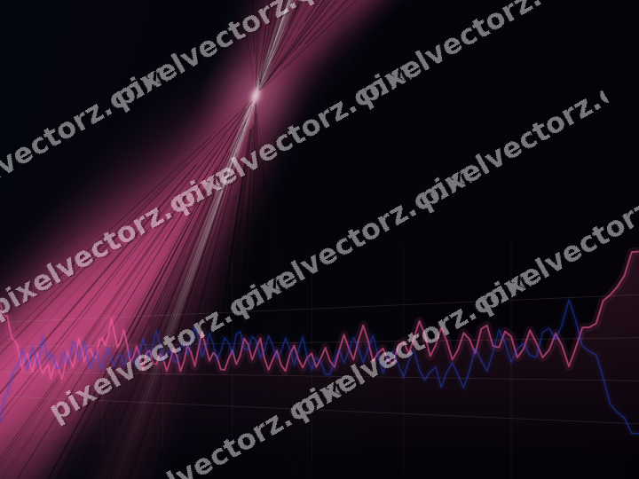 Glowing neon chart background in pink and blue