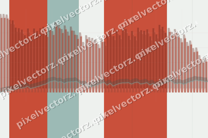Glowing neon chart background in red and orange