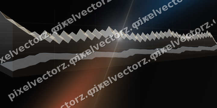 Glowing neon chart background in blue and red