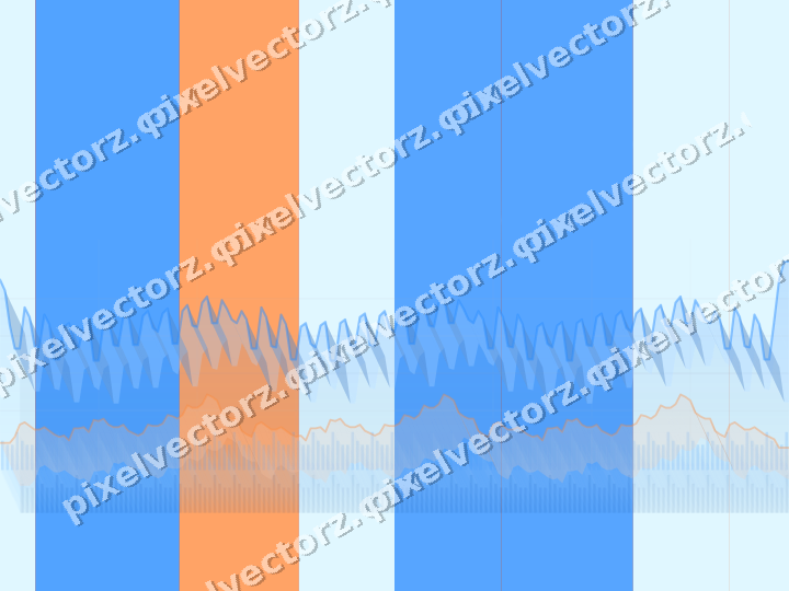 Glowing neon chart background in blue and red