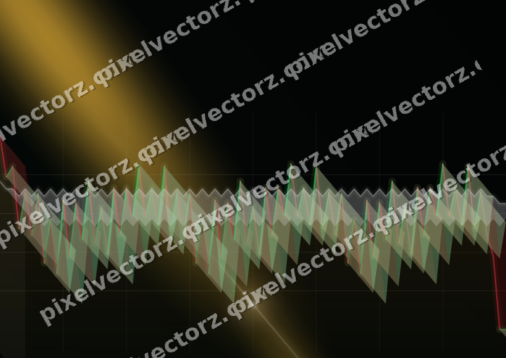 Glowing neon chart background in amber and green