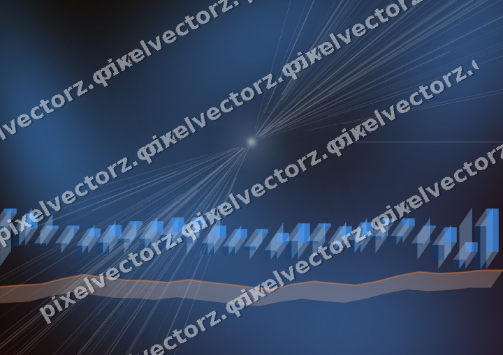 Glowing neon chart background in blue and red