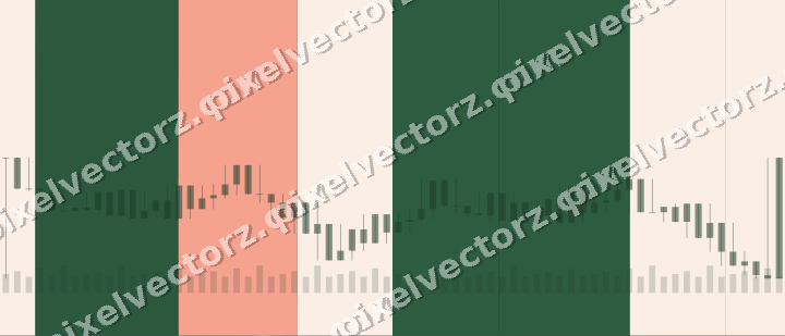 Glowing neon chart background in dark green and red