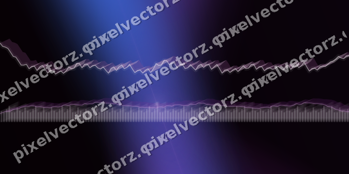 Glowing neon chart background in purple and blue