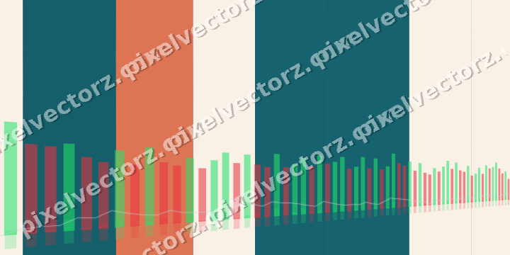 Glowing neon chart background in dark teal and orange
