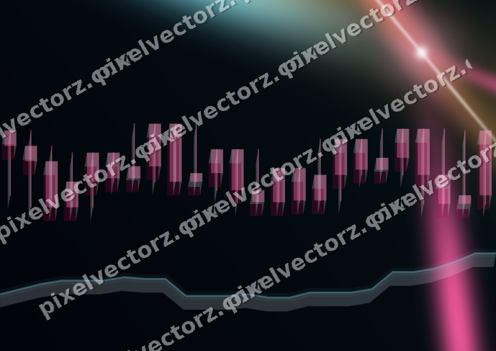 Glowing neon chart background in pink and cyan