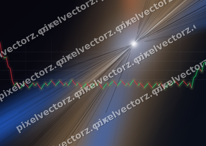 Glowing neon chart background in blue and red