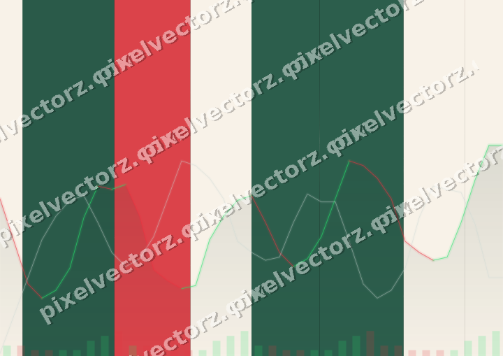 Glowing neon chart background in green and red
