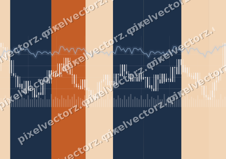 Soft pastel chart background in dark blue and orange