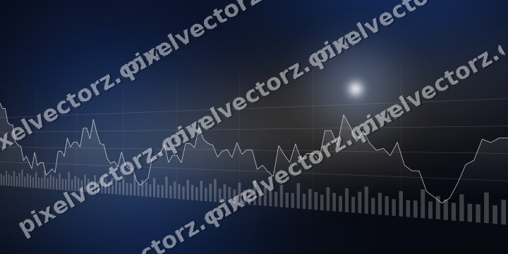 Glowing neon chart background in blue and amber