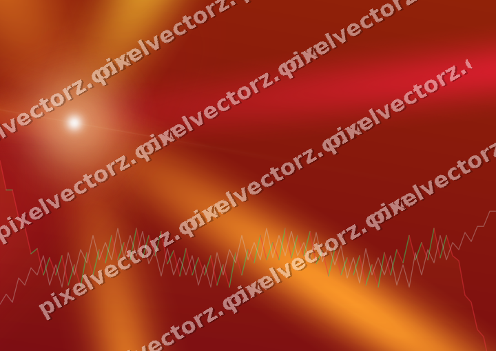 Glowing neon chart background in orange and amber