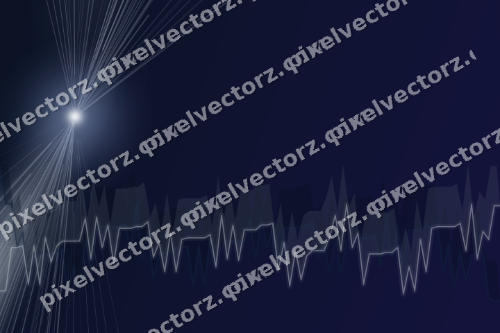 Glowing neon chart background in dark blue and white
