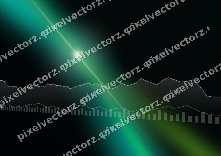Glowing neon chart background in green and lime