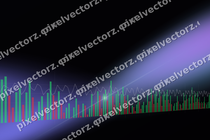 Glowing neon chart background in purple and blue
