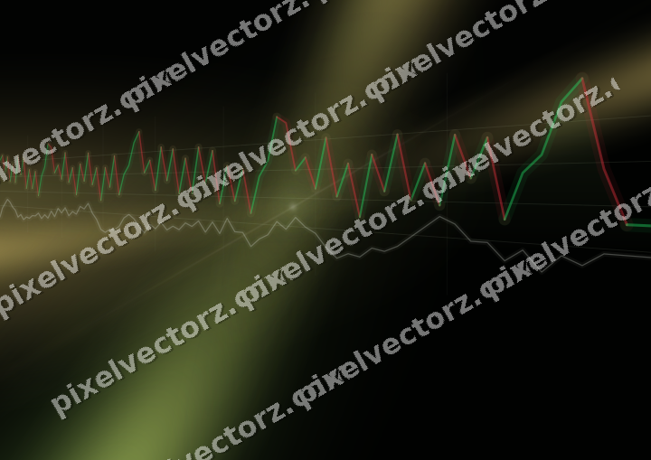 Glowing neon chart background in lime and yellow