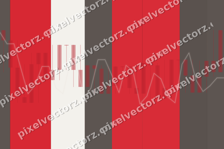 Glowing neon chart background in red and amber