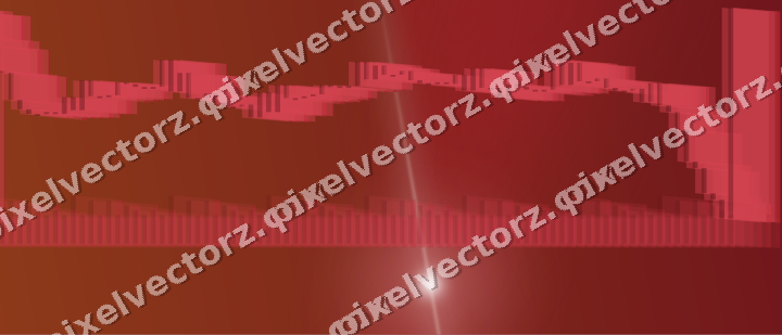 Glowing neon chart background in red and pale lime