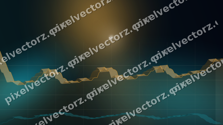 Glowing neon chart background in amber and teal