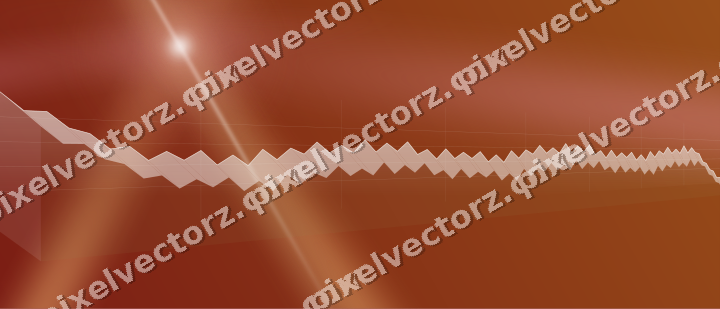 Glowing neon chart background in red and orange