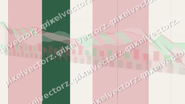 Glowing neon chart background in red and green