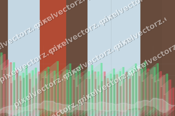 Glowing neon chart background in cyan and red