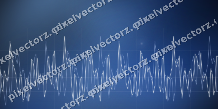 Glowing neon chart background in blue