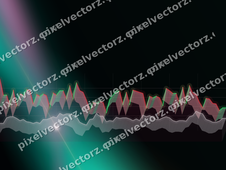 Glowing neon chart background in pink and orange
