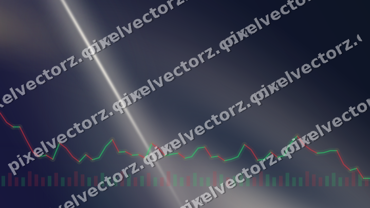 Glowing neon chart background in dark blue and amber