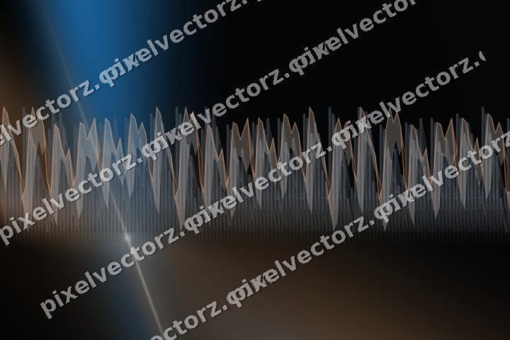 Glowing neon chart background in blue and orange